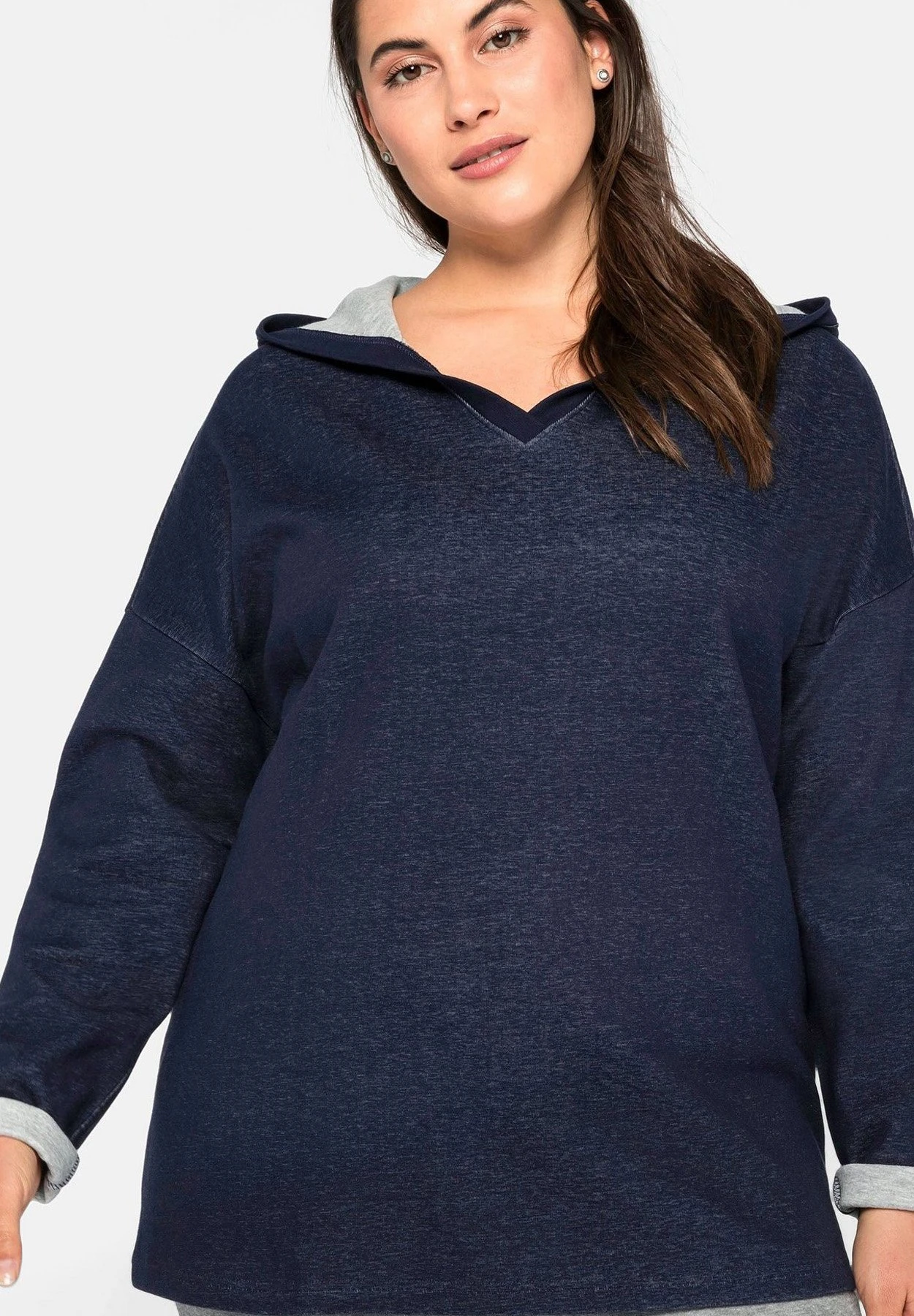 Sheego Jersey Con Capucha - Marine 5 Sheego Jersey Con Capucha - Marine - Imagen 5