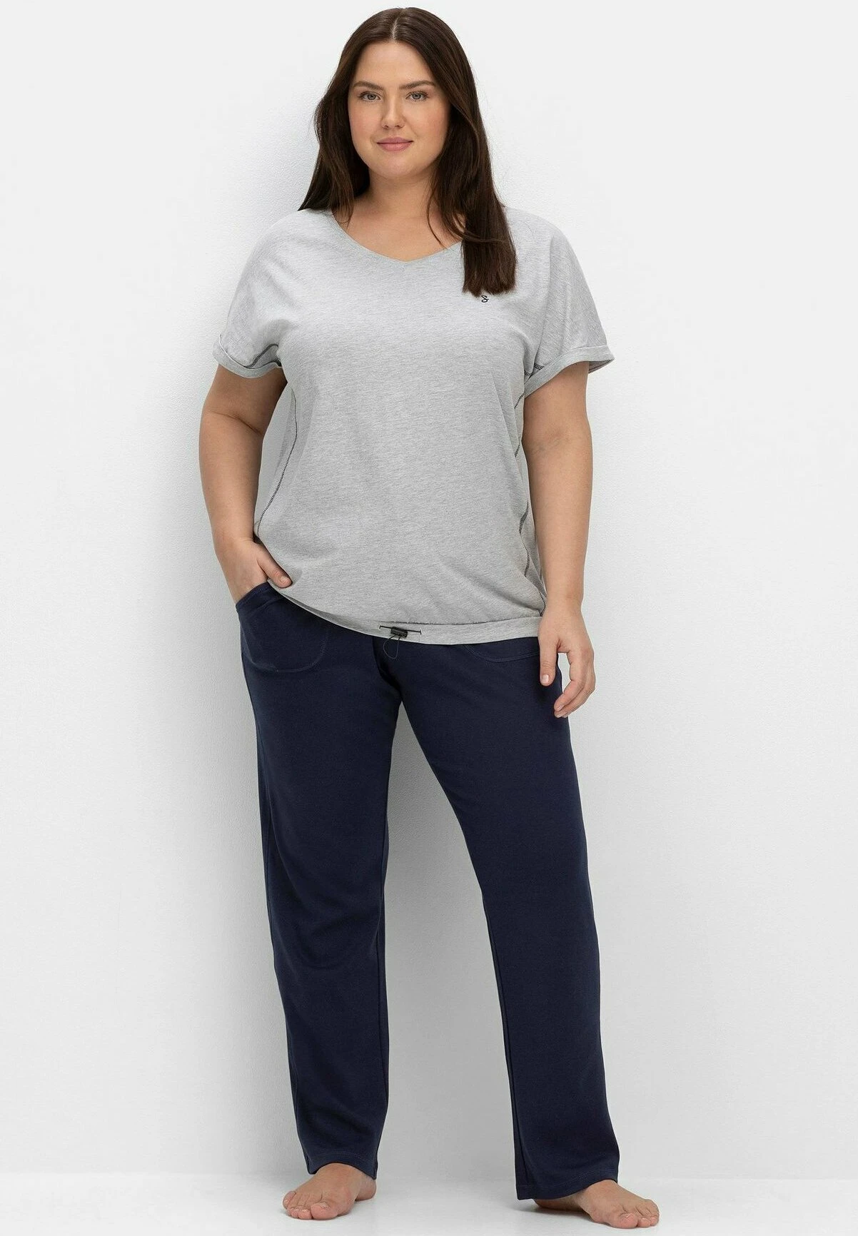 Sheego Pantalones Deportivos - Marine 1 Sheego Pantalones Deportivos - Marine