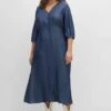 Sheego Vestido Camisero - Dark Blue Denim