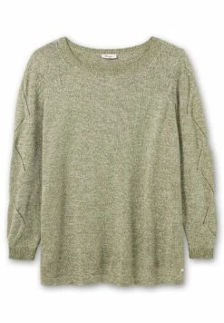 Sheego Jersey De Punto - Hellkhaki Meliert -Sheego Ventas 27f414bd187846af887c924a313e7949