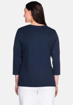 Sheego Camiseta De Manga Larga - Marine -Sheego Ventas 2951c9fb86bd412ea81a4849314d40d3