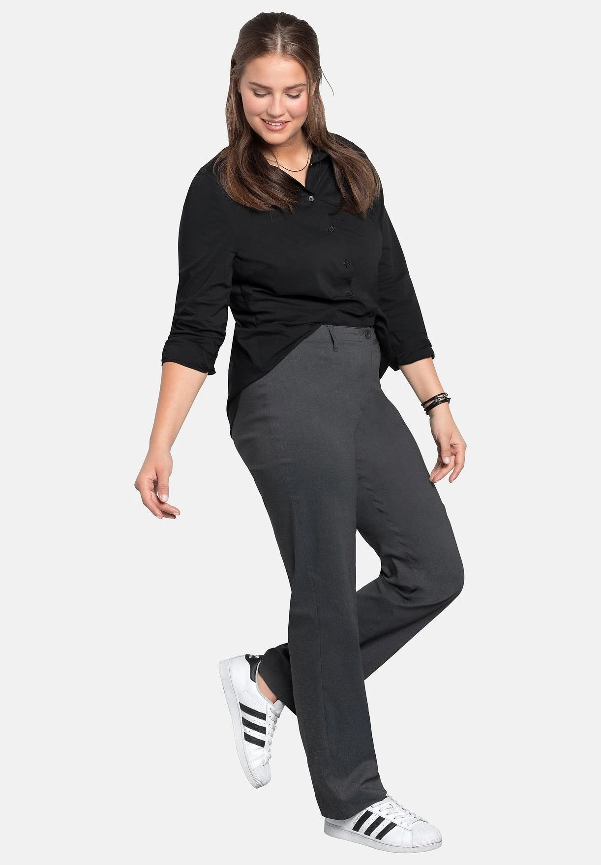 Sheego Bengalin - Pantalones - Heather Gray 2 Sheego Bengalin - Pantalones - Heather Gray - Imagen 2