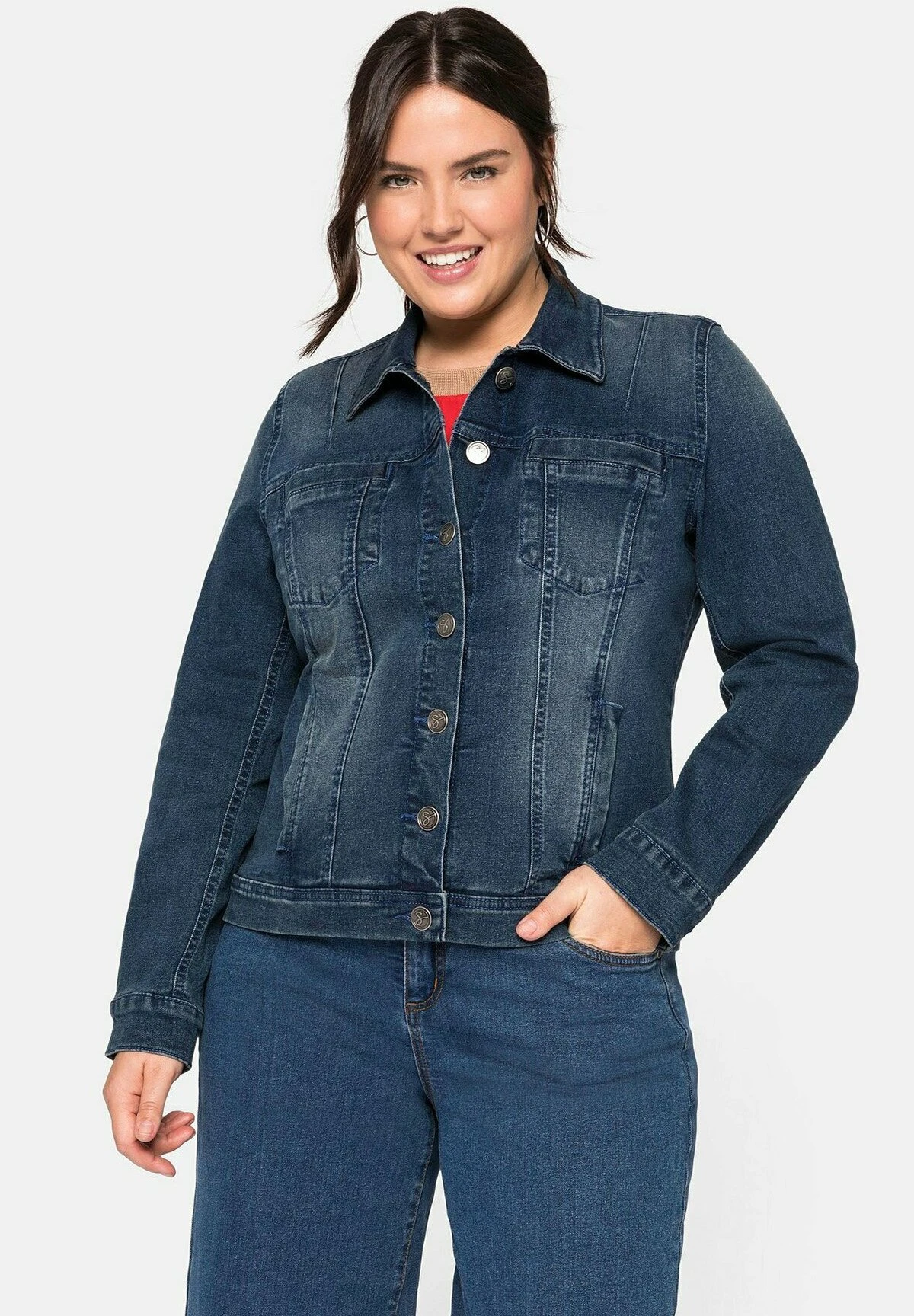 Sheego Chaqueta Vaquera - Blue Denim 1 Sheego Chaqueta Vaquera - Blue Denim