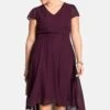 Sheego Vestido Largo - Aubergine