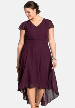 Sheego Vestido Largo - Aubergine