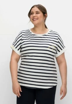 Sheego Ringel - Camiseta Estampada - Weiß/Nachtblau