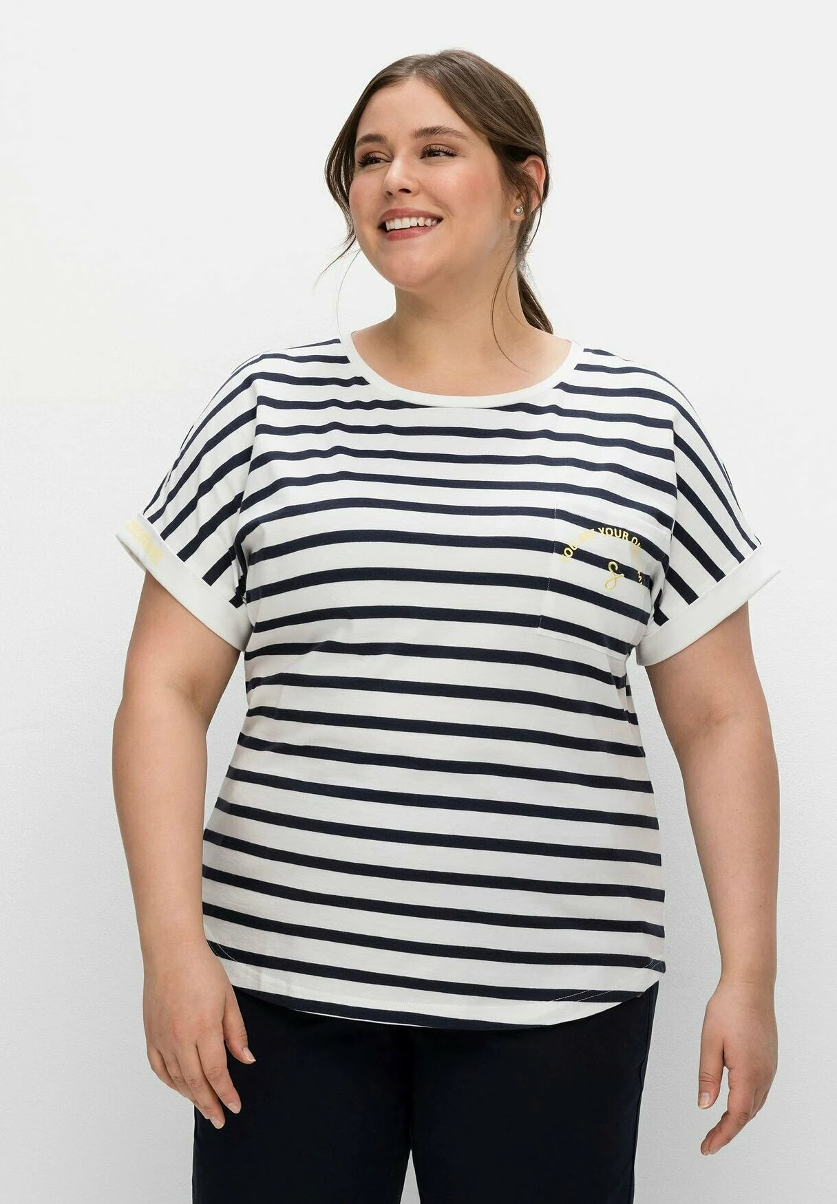 Sheego Ringel - Camiseta Estampada - Weiß/Nachtblau 1 Sheego Ringel - Camiseta Estampada - Weiß/Nachtblau