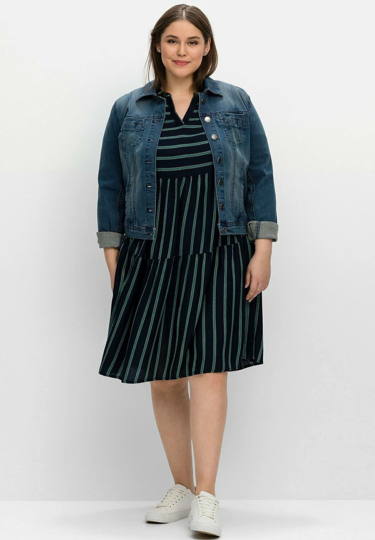 Sheego Vestido Informal - Nachtblau Gestreift 1 Sheego Vestido Informal - Nachtblau Gestreift