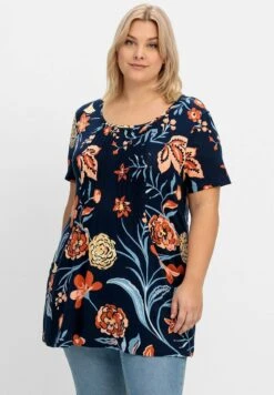 Sheego Camiseta Estampada - Marine Gemustert