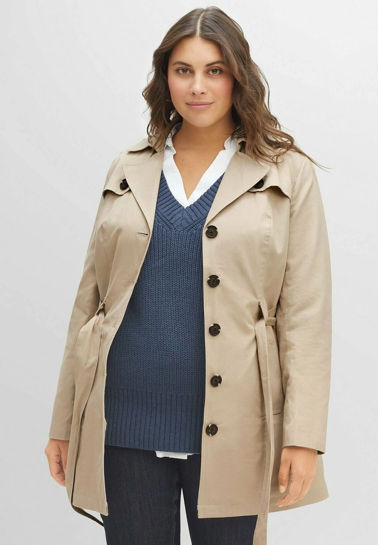 Sheego Gabardina - Softtaupe 1 Sheego Gabardina - Softtaupe