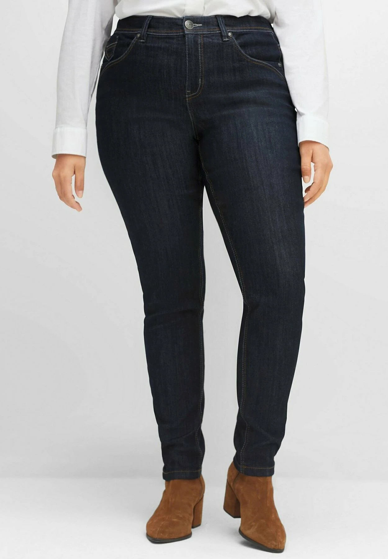 Sheego Vaqueros Slim Fit - Blue Black Denim 1 Sheego Vaqueros Slim Fit - Blue Black Denim