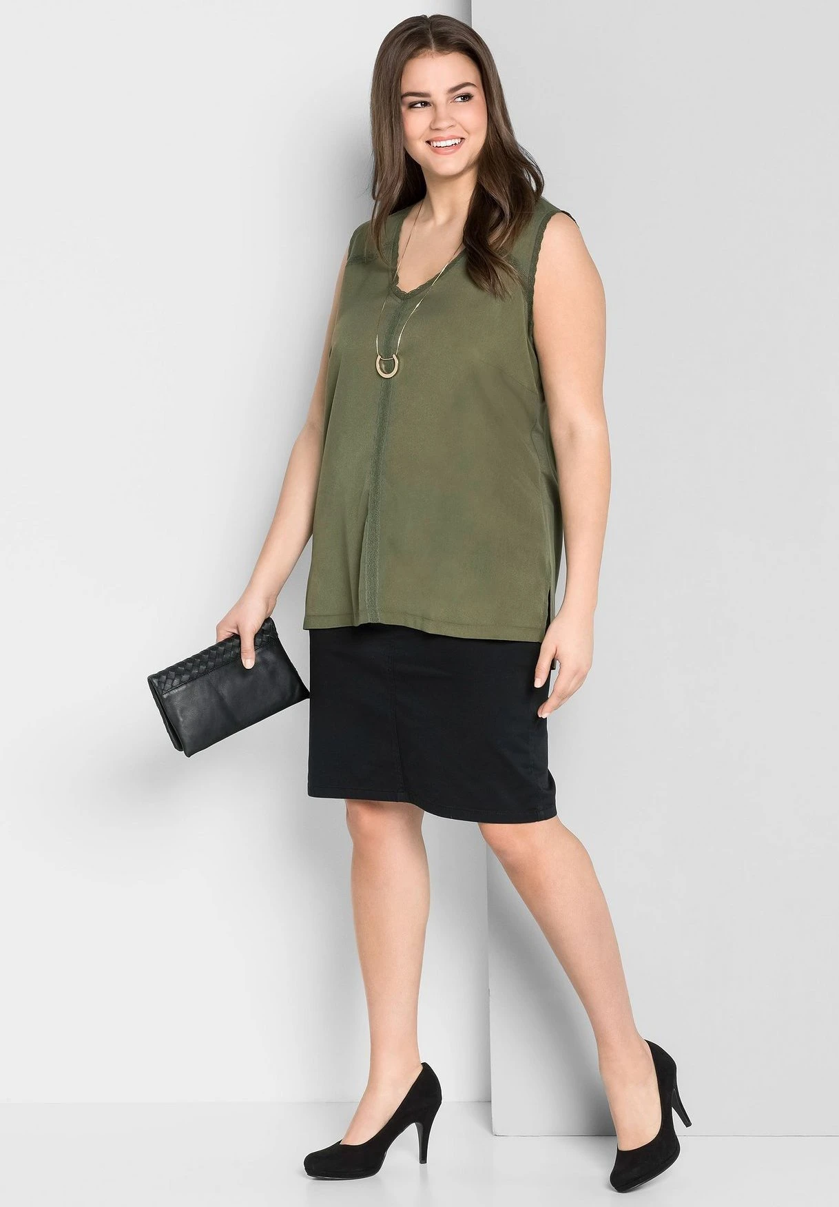 Sheego Falda De Tubo - Schwarz 2 Sheego Falda De Tubo - Schwarz - Imagen 2