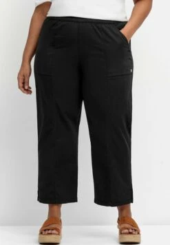 Sheego Weite 7/8 - Pantalones - Schwarz