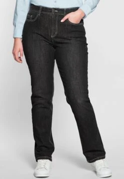 Sheego Vaqueros Rectos - Black Denim