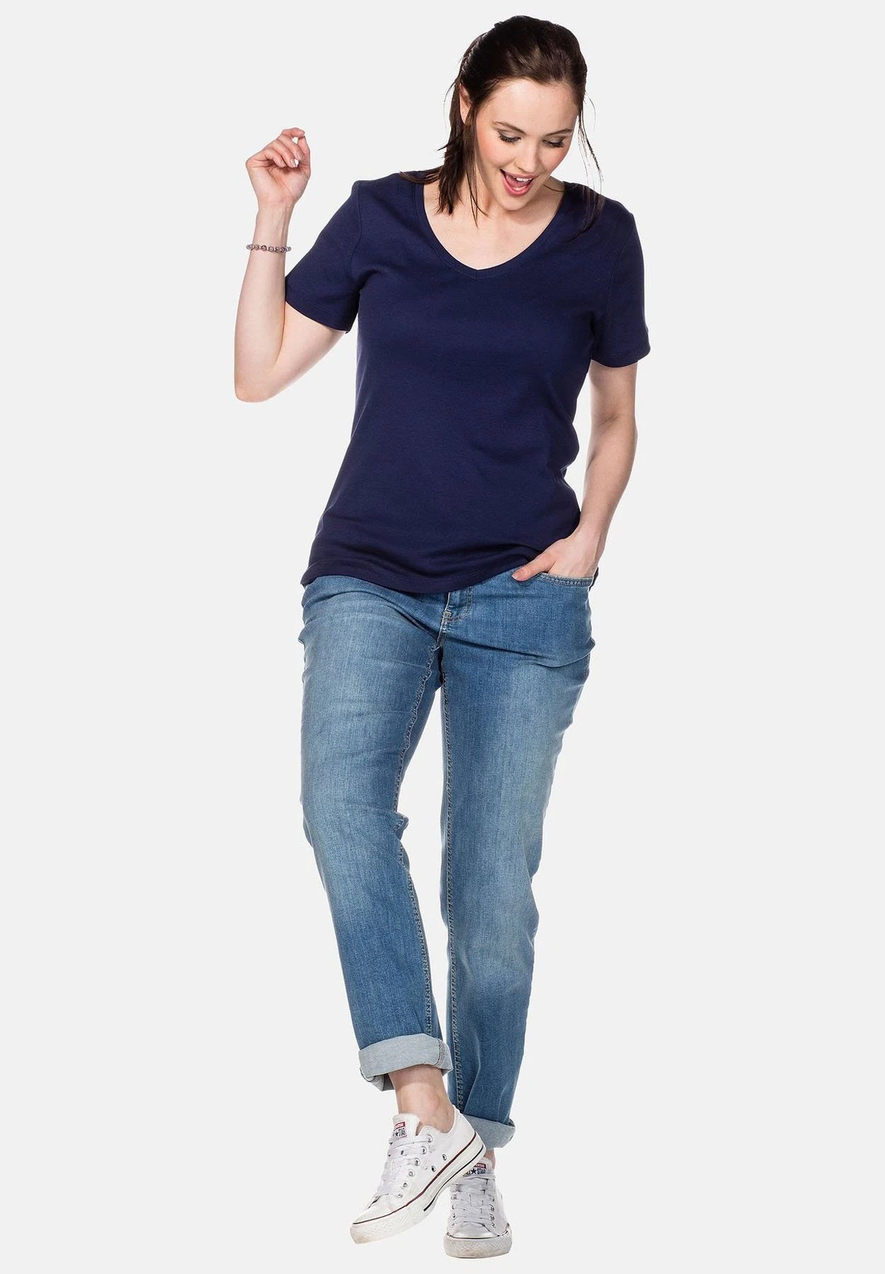 Sheego Camiseta Básica - Marine 2 Sheego Camiseta Básica - Marine - Imagen 2