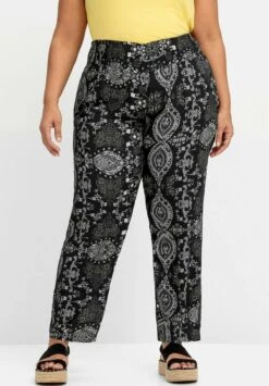 Sheego Strand - Pantalones - Schwarz Bedruckt