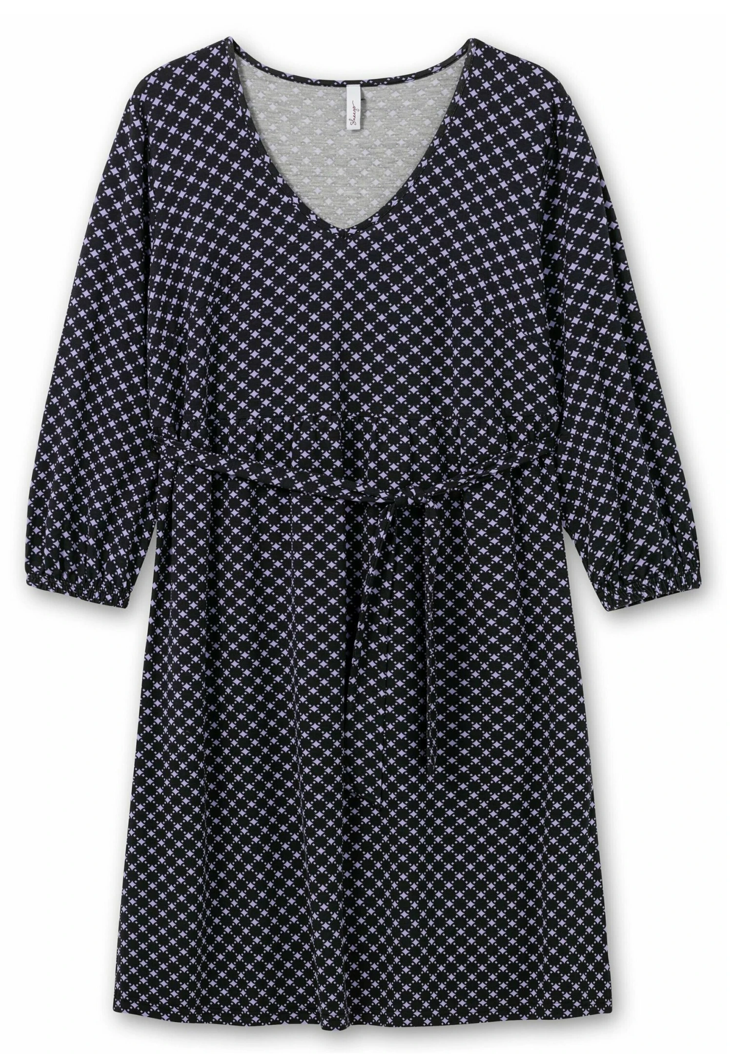 Sheego Vestido Ligero - Schwarz/Lila 5 Sheego Vestido Ligero - Schwarz/Lila - Imagen 5