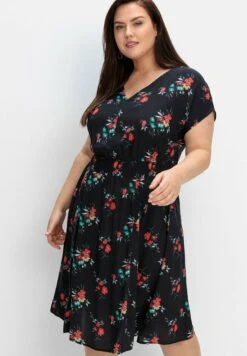 Sheego Vestido Informal - Schwarz Gemustert