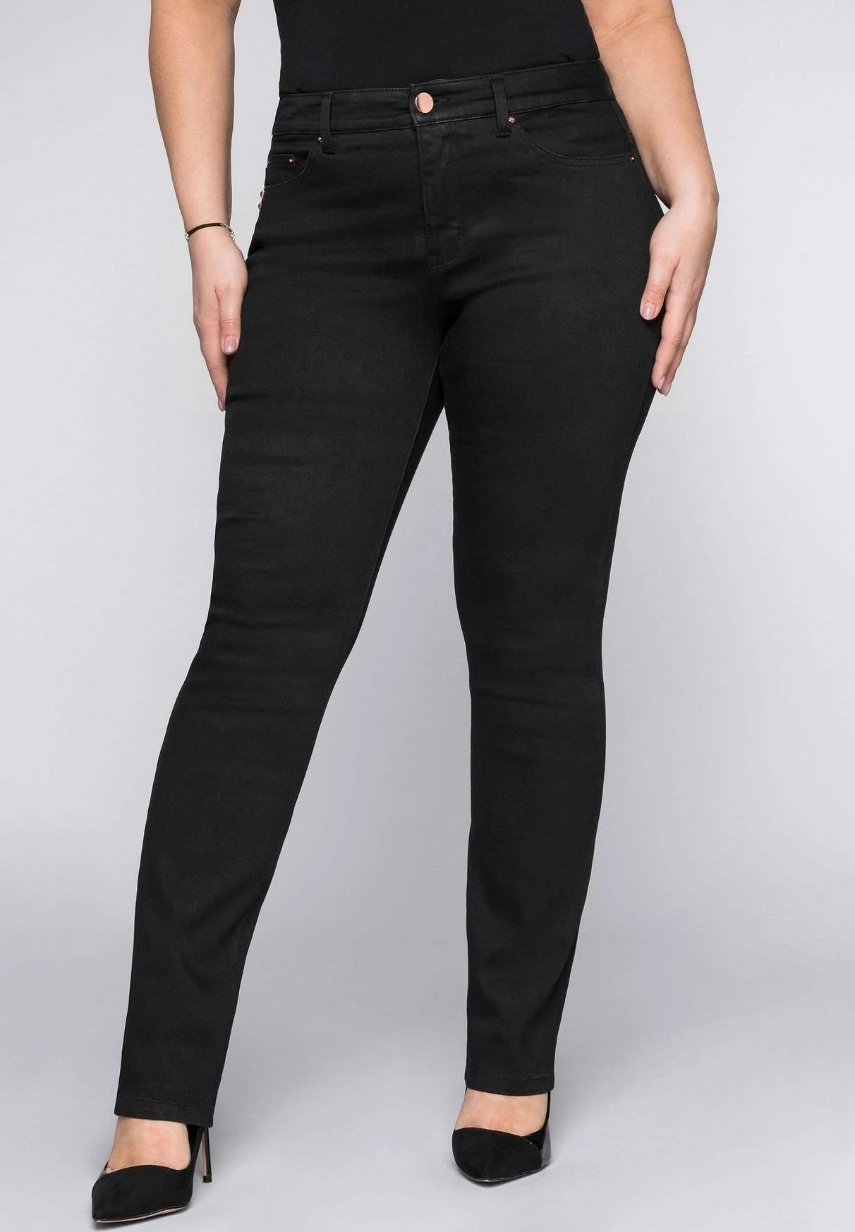 Sheego Vaqueros Slim Fit - Black Denim 1 Sheego Vaqueros Slim Fit - Black Denim