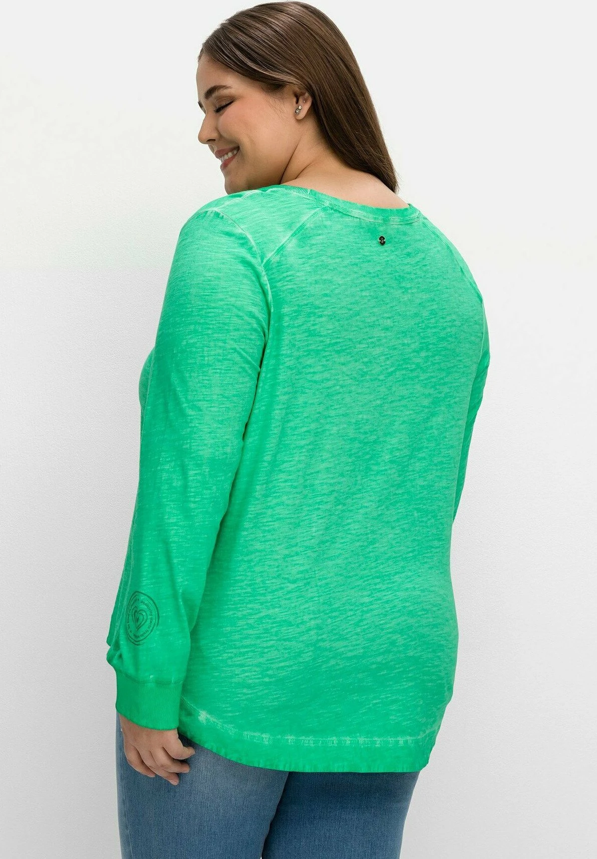 Sheego Camiseta De Manga Larga - Blattgrün 3 Sheego Camiseta De Manga Larga - Blattgrün - Imagen 3