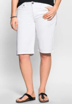 Sheego Shorts Vaqueros - Weiß