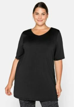 Sheego Camiseta Estampada - Black