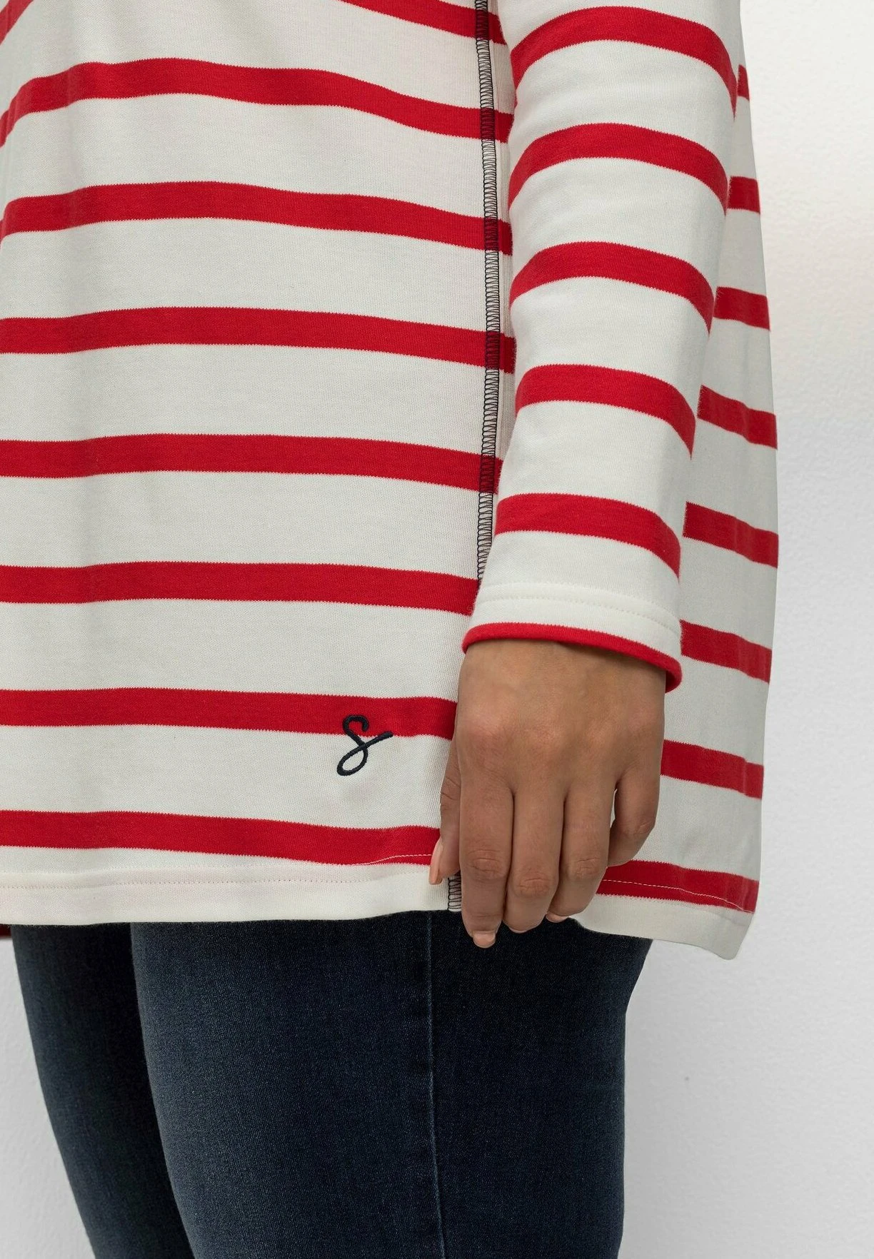 Sheego Jersey Con Capucha - Offwhite Gestreift 4 Sheego Jersey Con Capucha - Offwhite Gestreift - Imagen 4