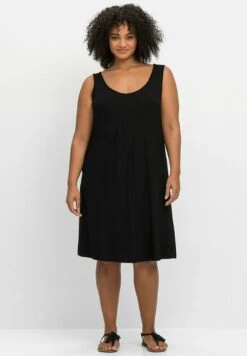 Sheego Vestido Ligero - Schwarz