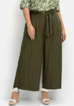 Sheego Culotte - Pantalones - Dunkeloliv