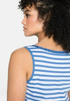 Sheego Top - Jeansblau/Weiß -Sheego Ventas 6c51f54bea1c4e3ba1491ba80558e231