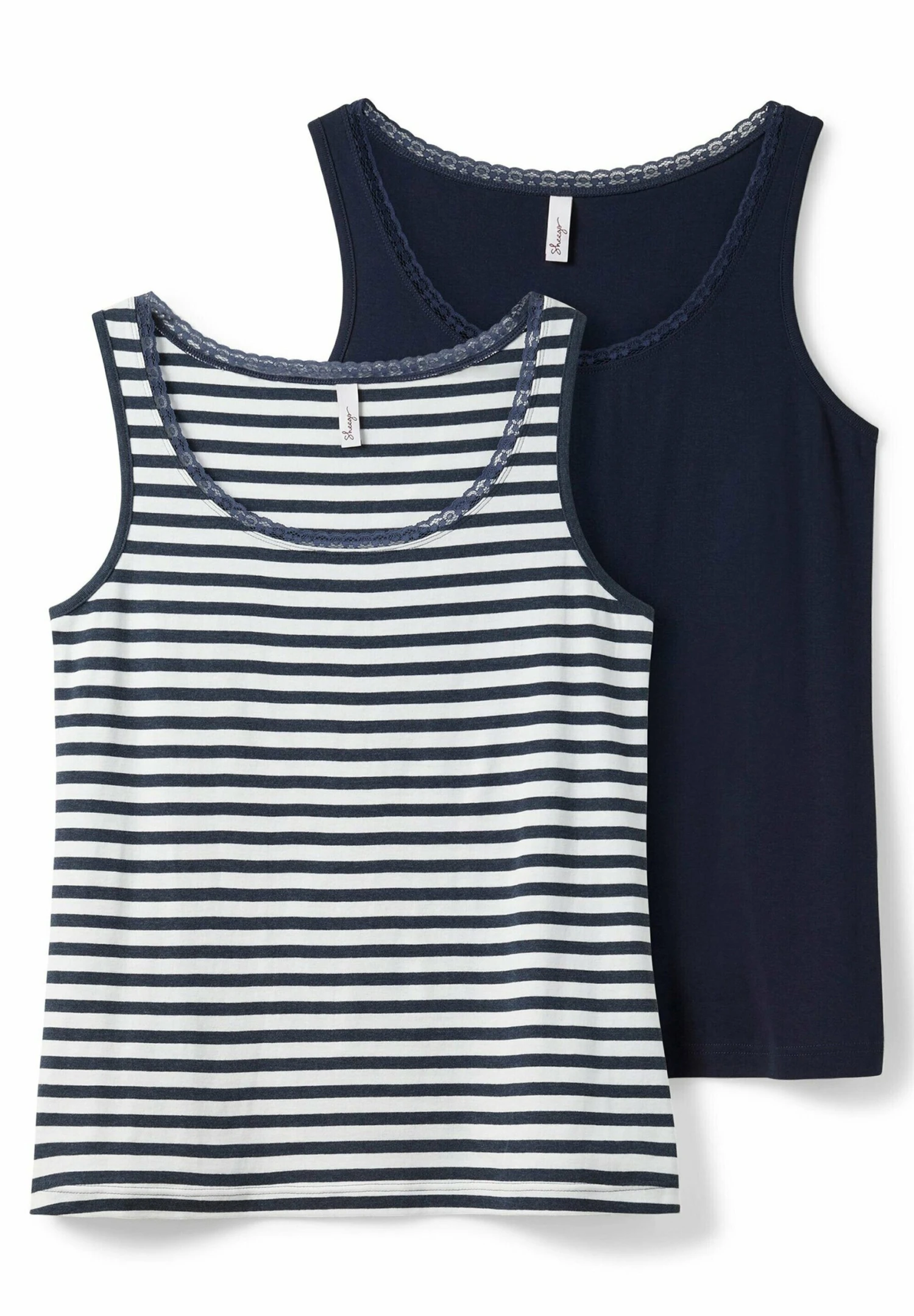 Sheego 2 Pack - Top - Marine/Indigo/Meliert Weiß 5 Sheego 2 Pack - Top - Marine/Indigo/Meliert Weiß - Imagen 5