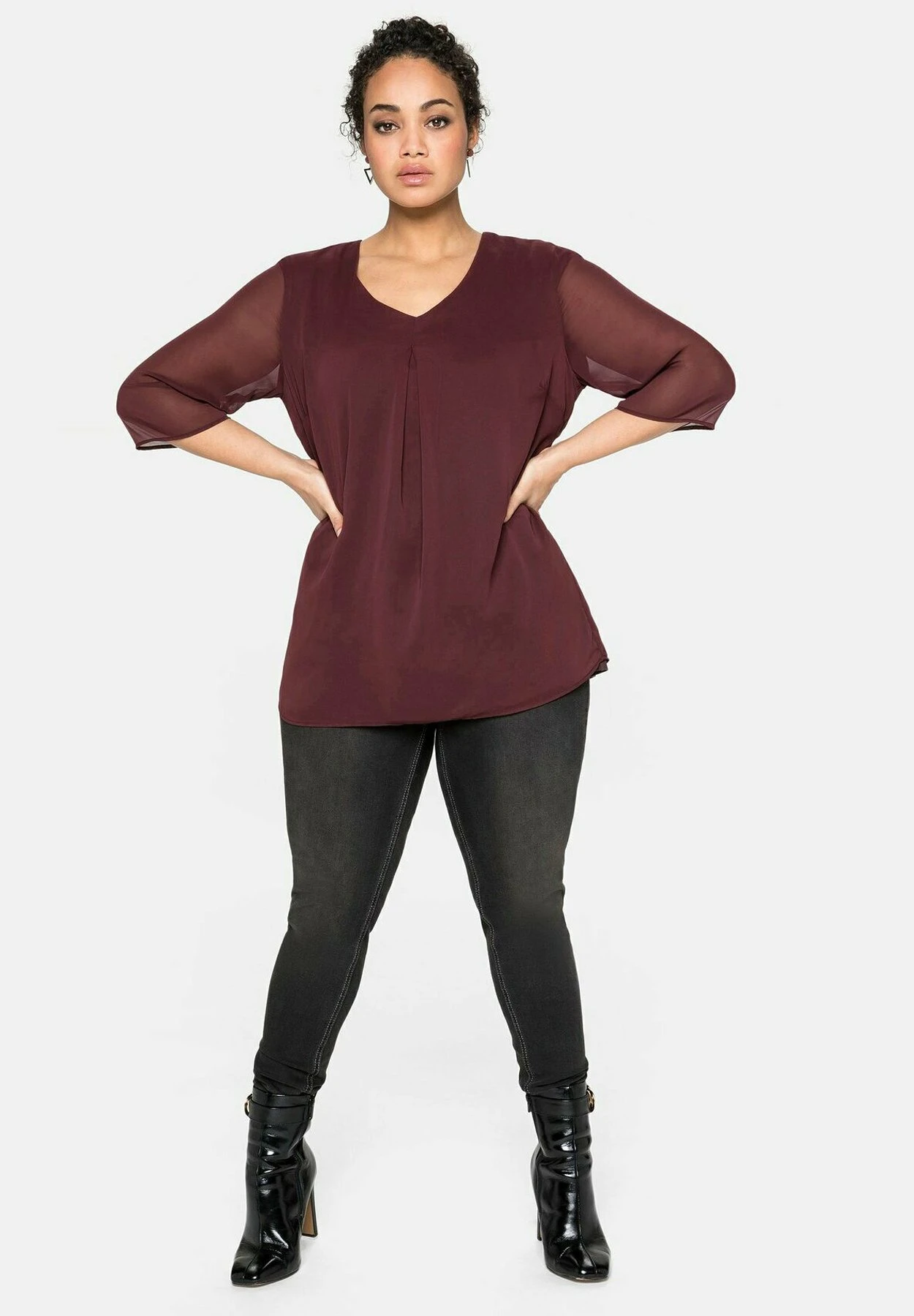 Sheego Blusa - Weinrot 2 Sheego Blusa - Weinrot - Imagen 2