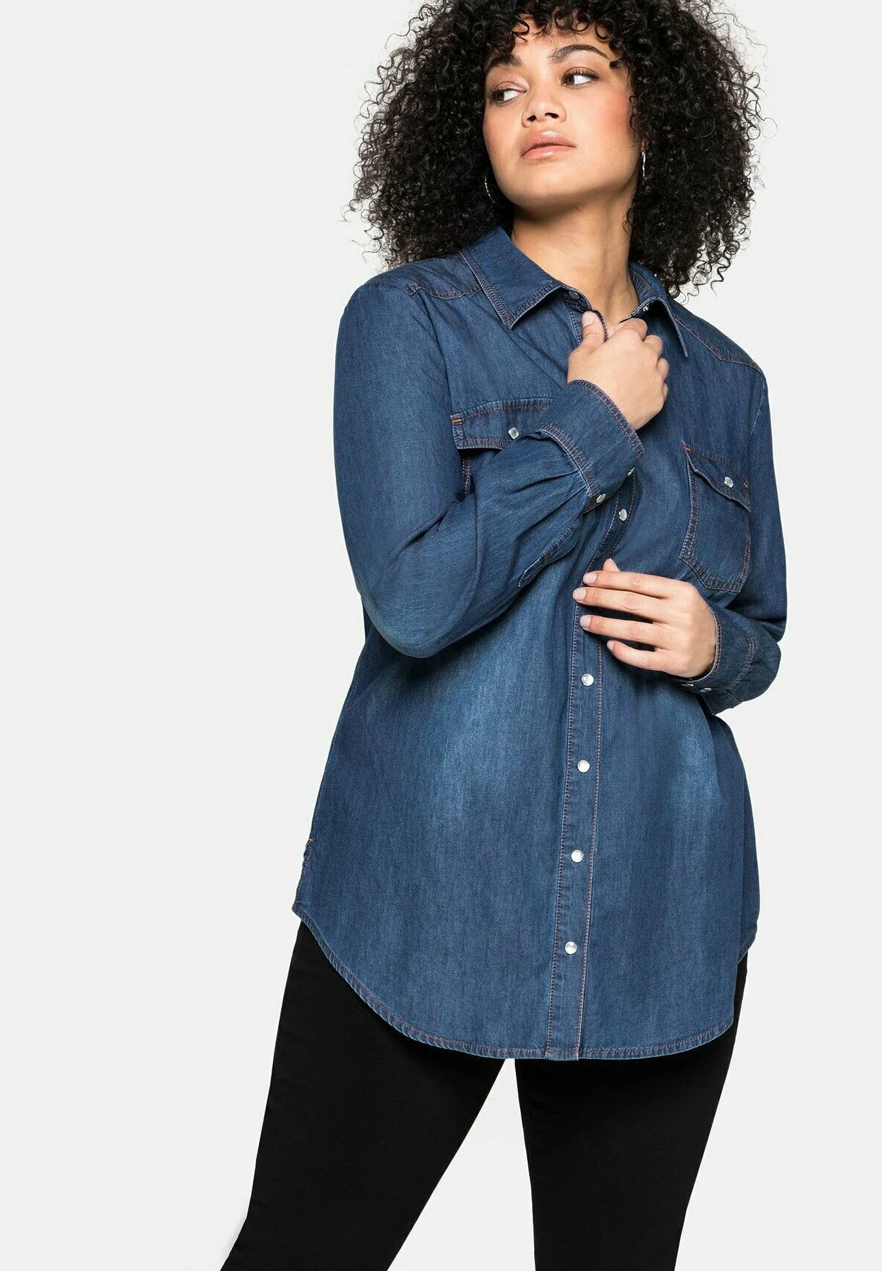 Sheego Camisa - Blue Denim 1 Sheego Camisa - Blue Denim