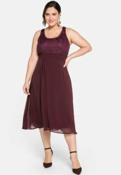 Sheego Vestido De Cóctel - Aubergine