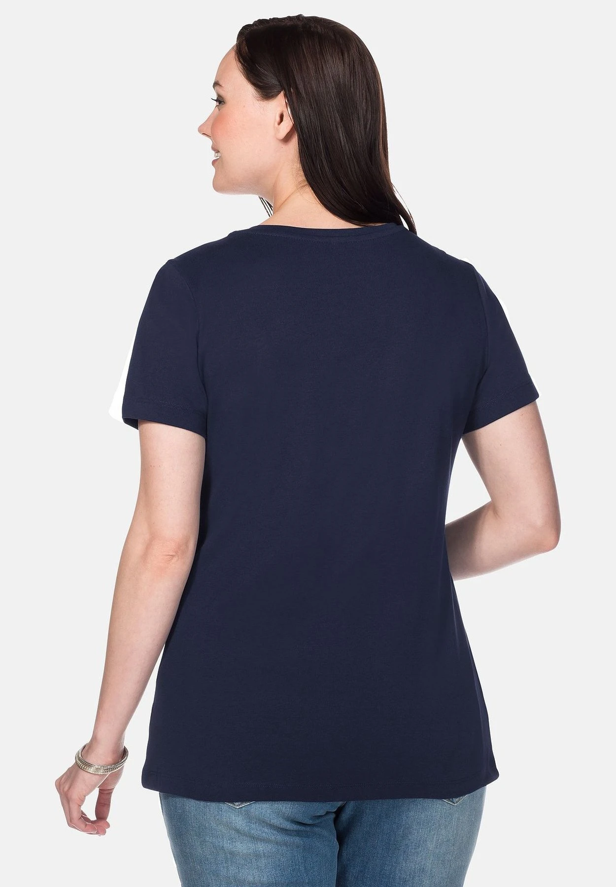 Sheego Camiseta Básica - Marine 3 Sheego Camiseta Básica - Marine - Imagen 3