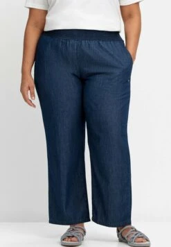 Sheego Vaqueros Rectos - Dark Blue Denim