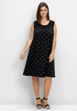 Sheego Vestido Ligero - Schwarz Gemustert