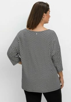 Sheego Camiseta De Manga Larga - Schwarz/Weiß -Sheego Ventas 82698020ef9c48828eb598f0dbf4daff