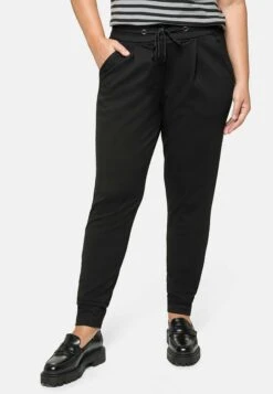 Sheego Pantalones Deportivos - Schwarz