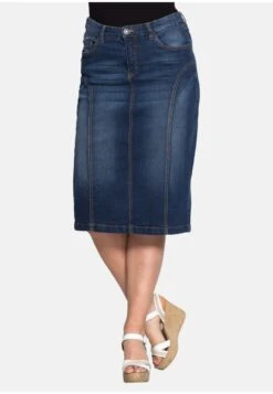 Sheego Falda Vaquera - Dark Blue Denim