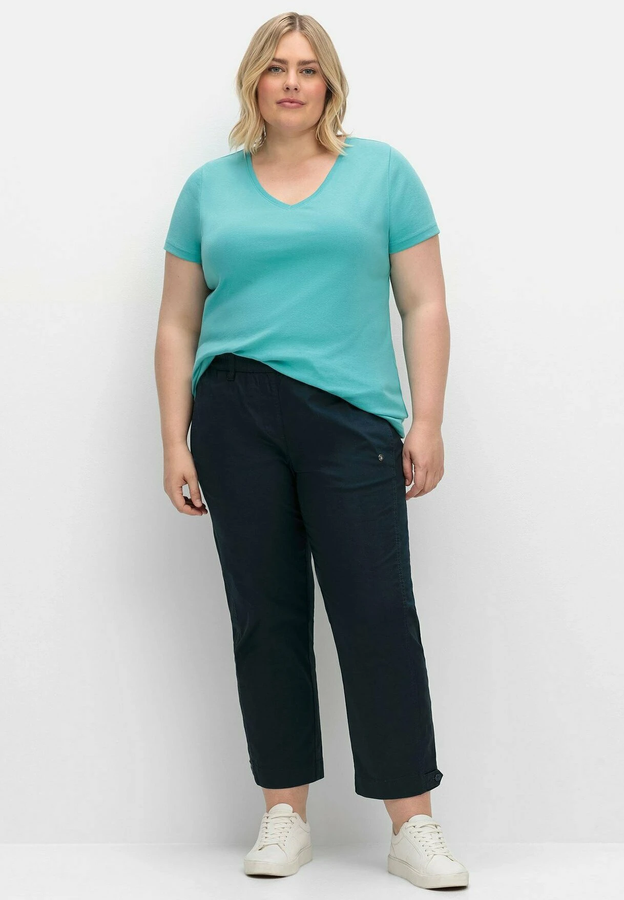 Sheego Camiseta Básica - Aqua 2 Sheego Camiseta Básica - Aqua - Imagen 2