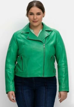 Sheego Chaqueta De Cuero - Blattgrün