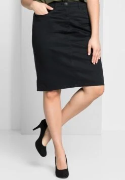 Sheego Falda De Tubo - Schwarz