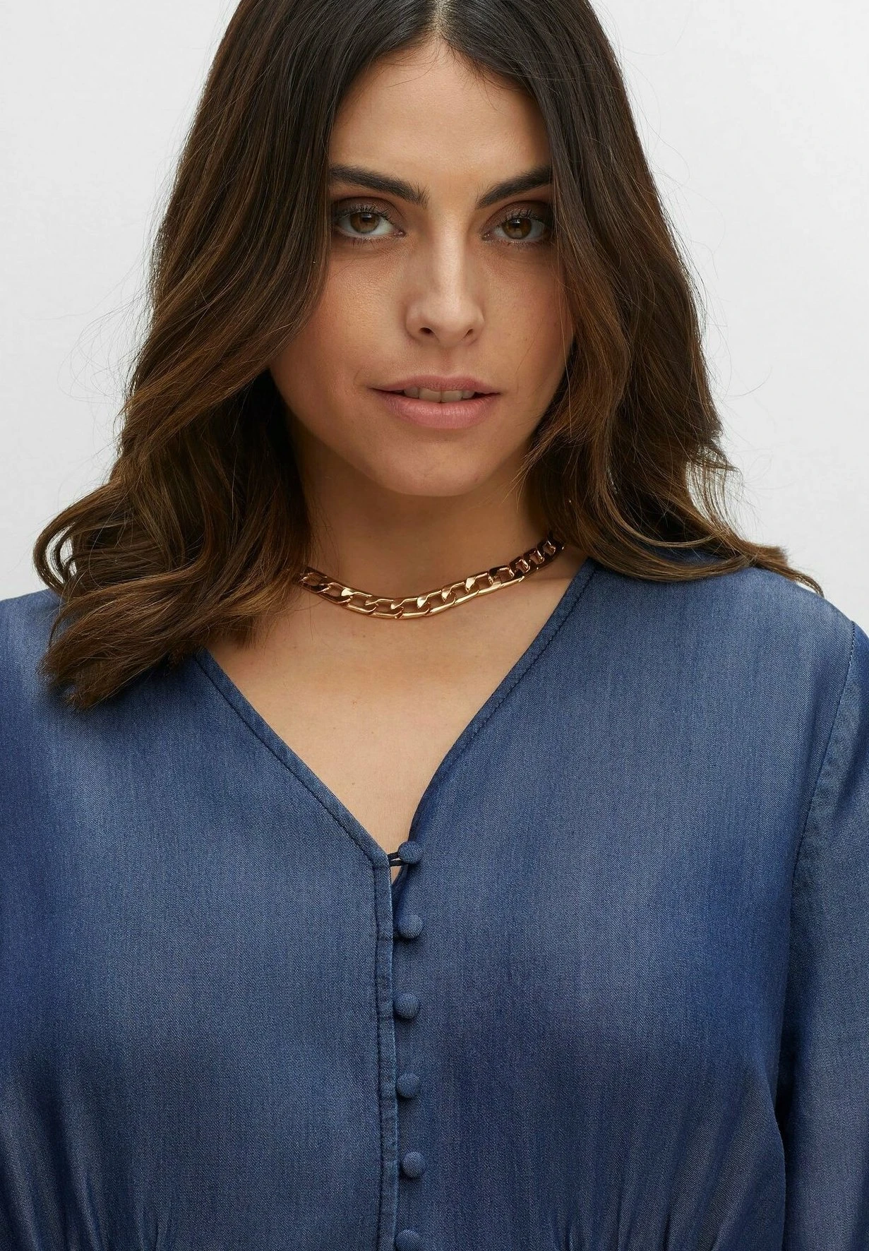 Sheego Vestido Camisero - Dark Blue Denim 3 Sheego Vestido Camisero - Dark Blue Denim - Imagen 3