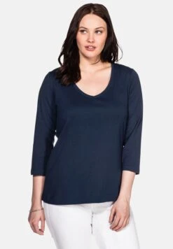 Sheego Camiseta De Manga Larga - Marine