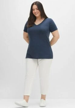 Sheego 2 Pack - Camiseta Básica - Marine/Indigo Meliert