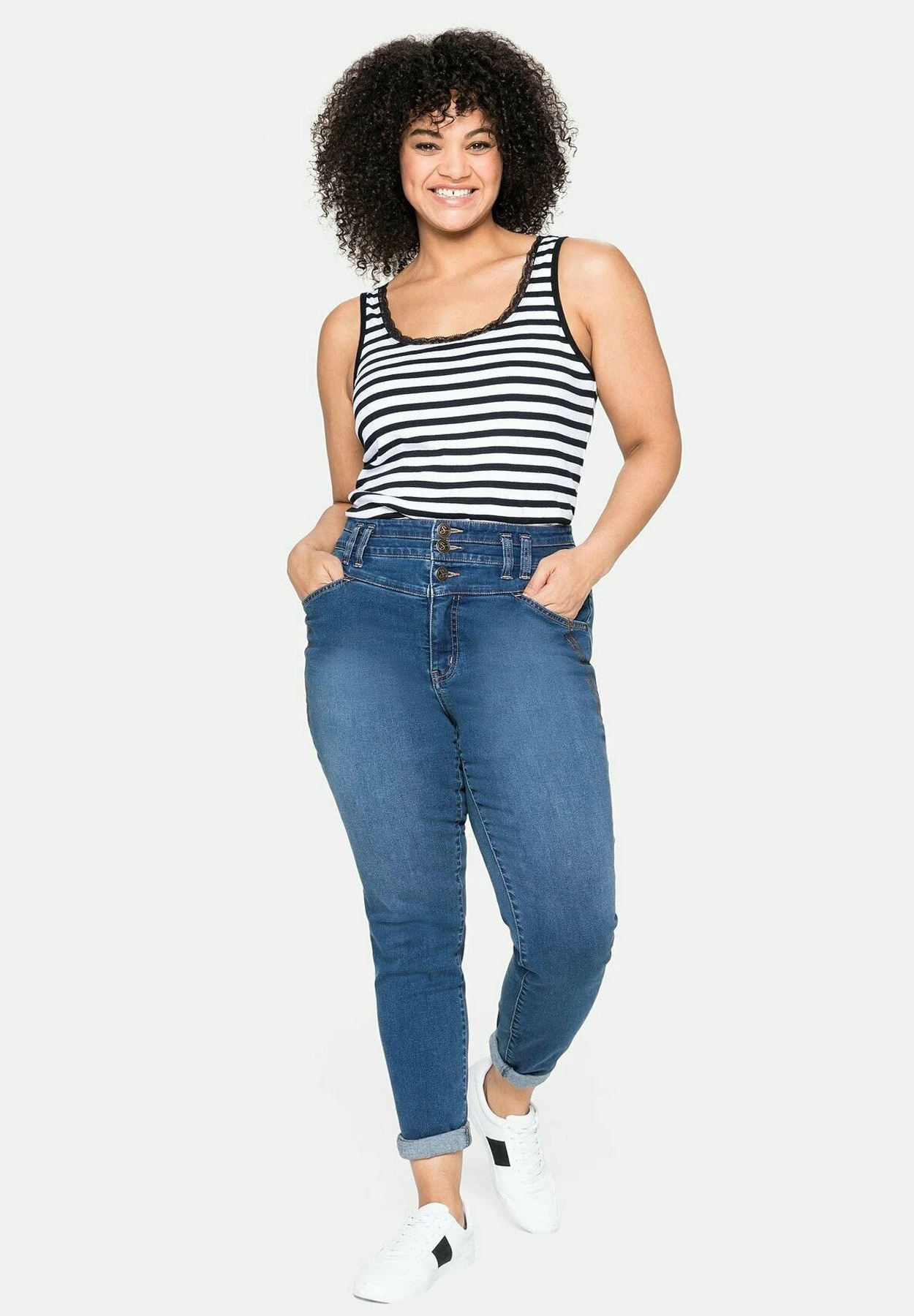 Sheego Top - Black/ White 2 Sheego Top - Black/ White - Imagen 2