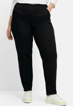 Sheego Pantalones Chinos - Schwarz
