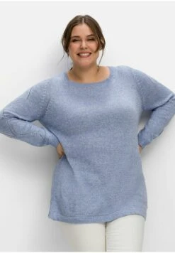 Sheego Jersey De Punto - Mittelblau Meliert