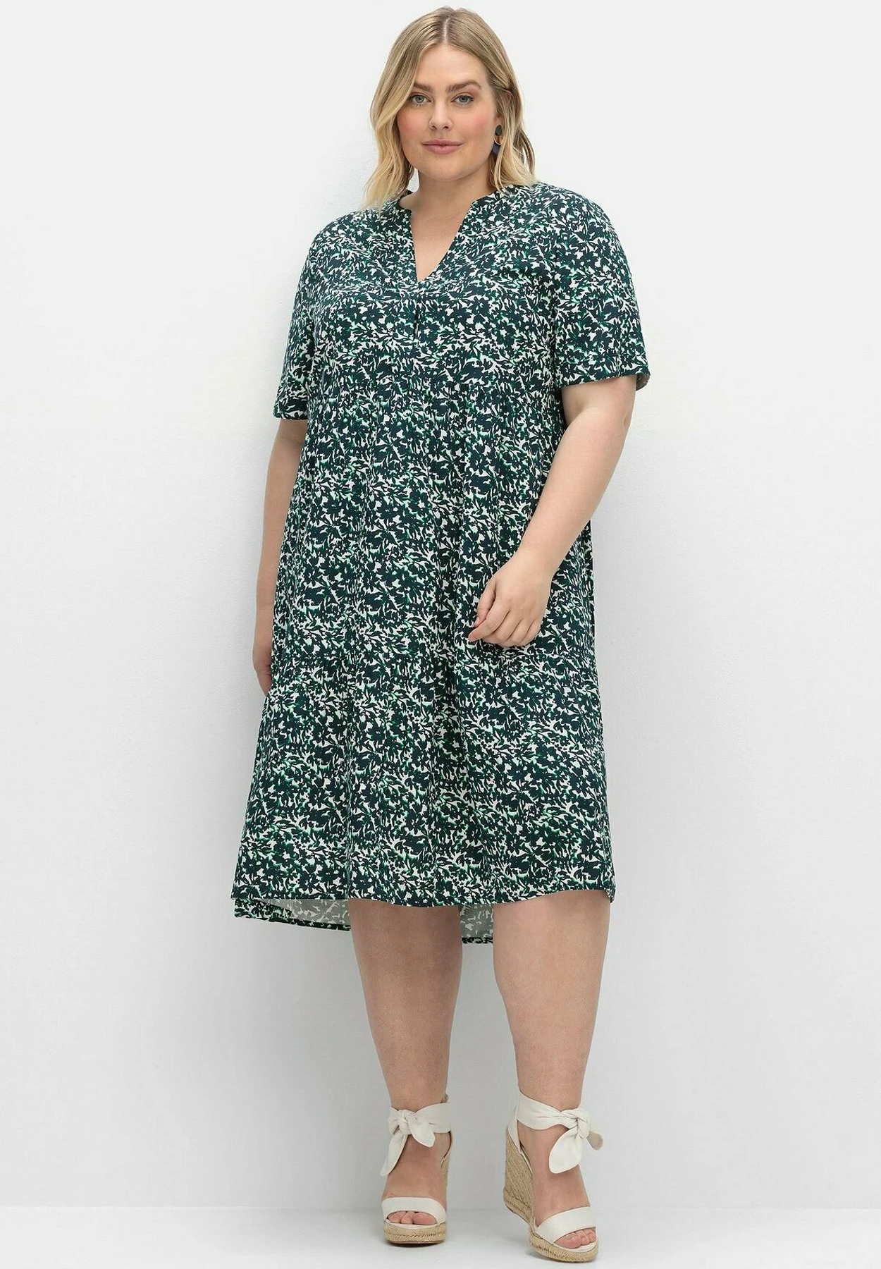 Sheego Vestido Informal - Offwhite Gemustert 1 Sheego Vestido Informal - Offwhite Gemustert